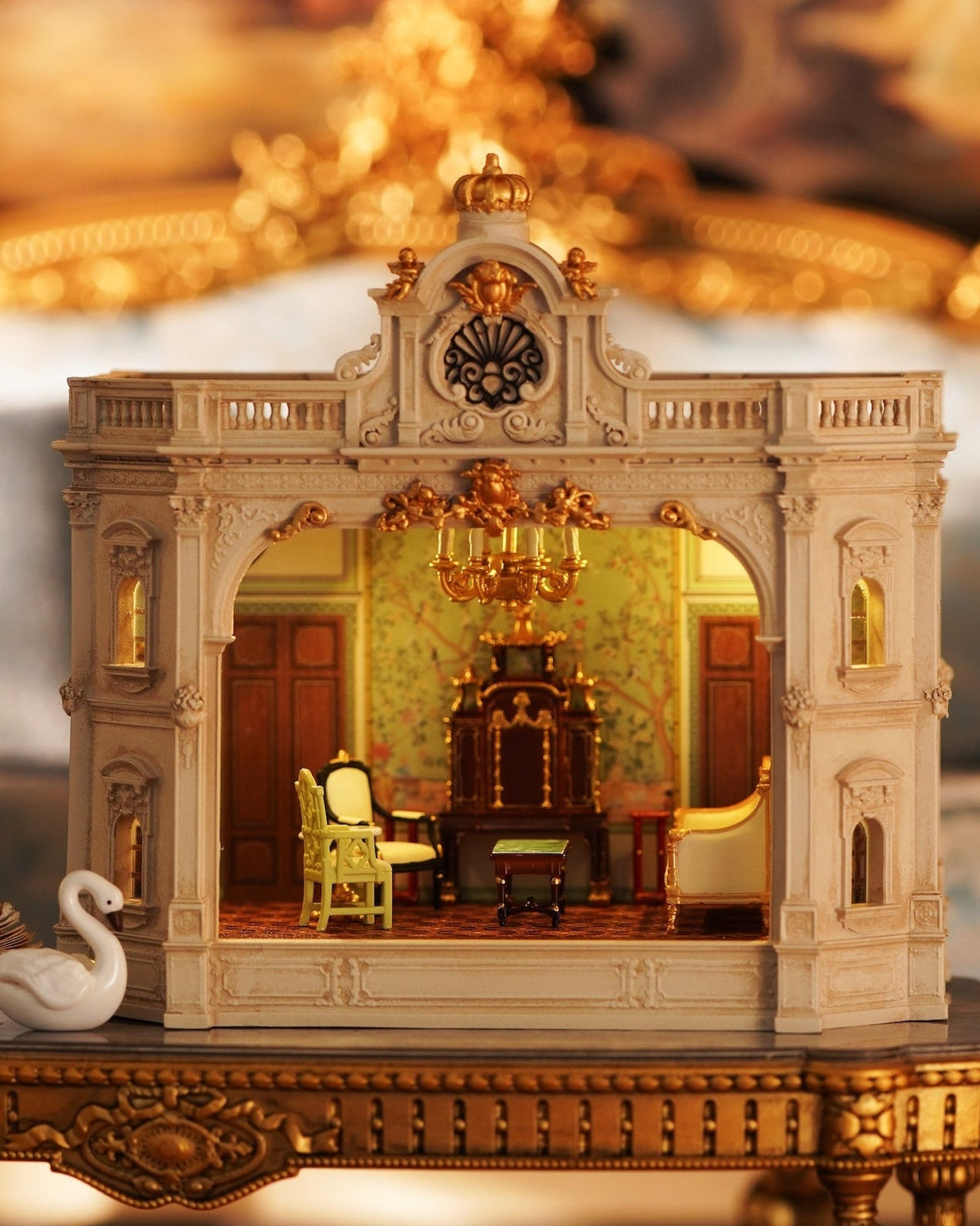 french-royal-manor-miniature-house-warm-light